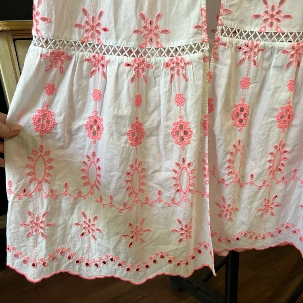J. Crew Cotton Embroidered Balloon Sleeve Cover-up Dress Small